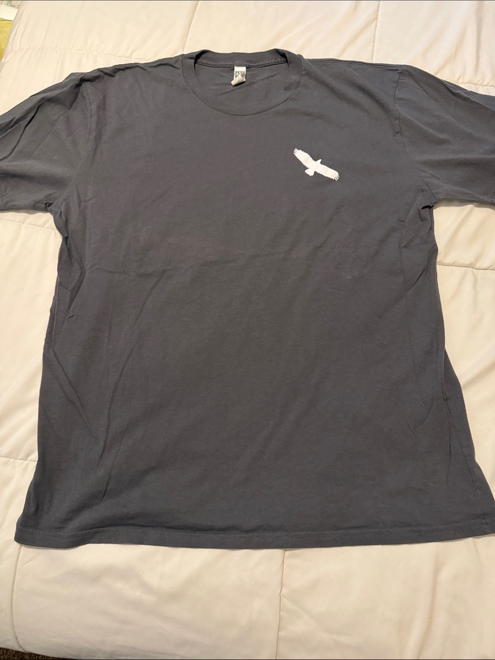 Men's Charcoal Graphic Tee with White Eagle Print
